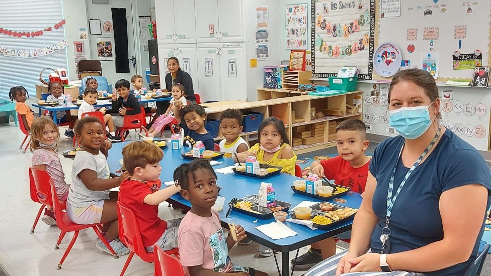 Children in the Head Start program receive breakfast and lunch daily.